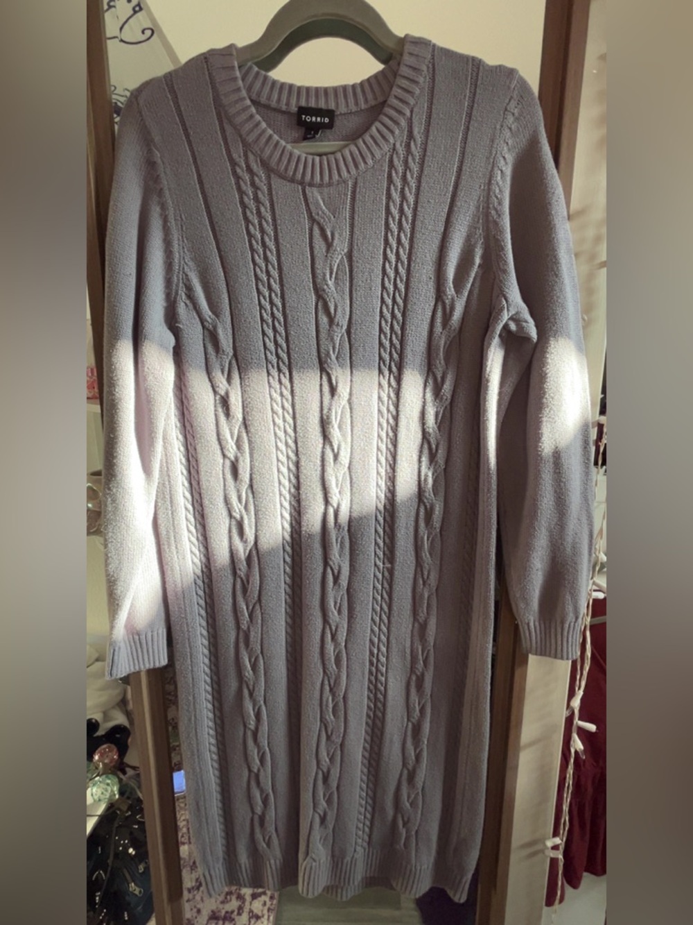 torrid grey Cable-Knit Sweater Dress